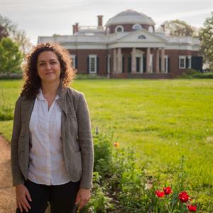Lucy Midelfort at Monticello (Courtesy of the Thomas Jefferson Foundation)